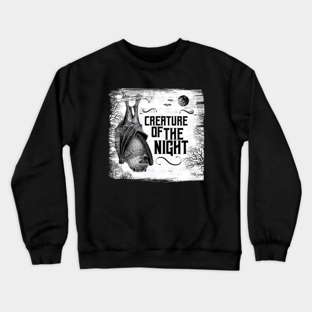 Bat – Creature Of The Night Crewneck Sweatshirt by Rike Mayer